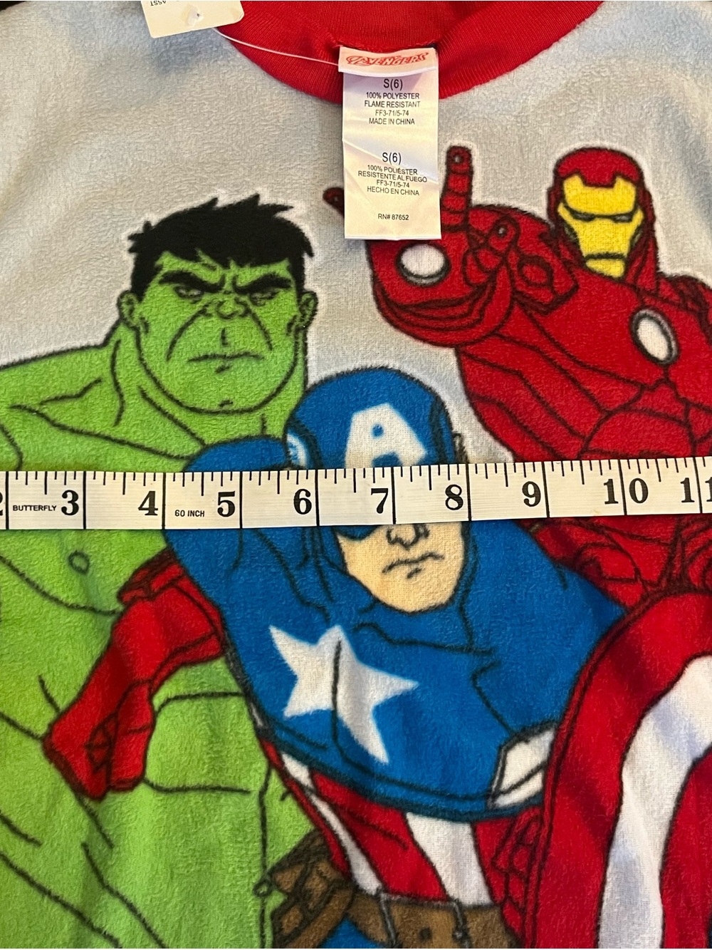 Avenger Blue & Red Captain America, Iron Man & Hulk Kids Pajama Set size 6 - Picture 4 of 7